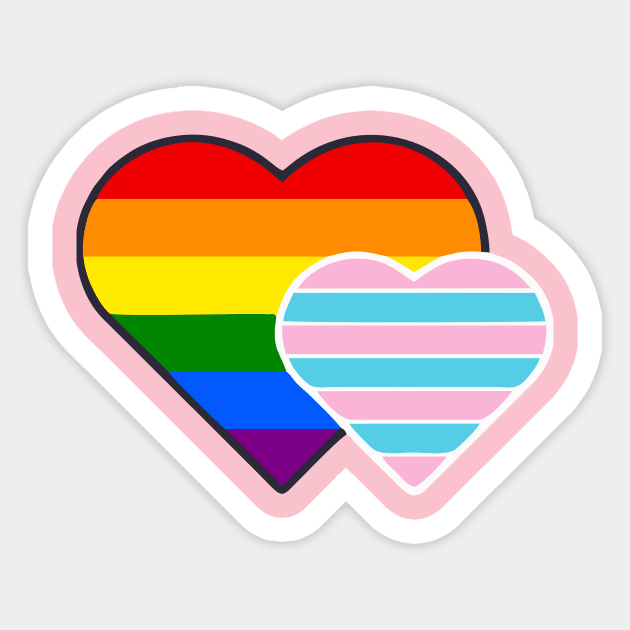 Transsexual Double Heart Sticker by Blood Moon Design